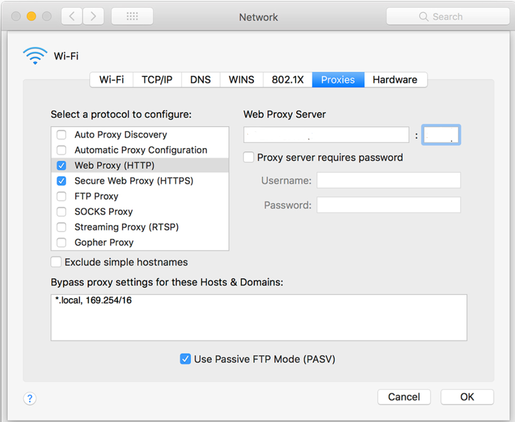 Mac System Preferences Advanced Proxies
