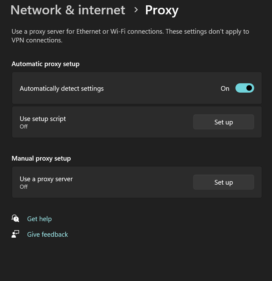 Windows 11 Settings Proxy