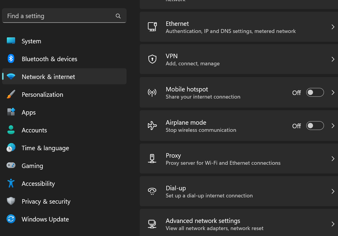 Windows 11 Settings